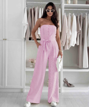 Ολόσωμη φόρμα στράπλες με ρίγες