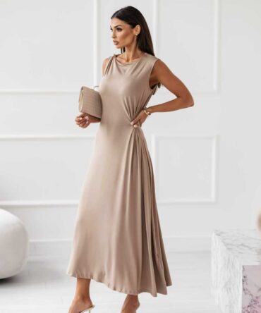 Φόρεμα midi με αμάνικο