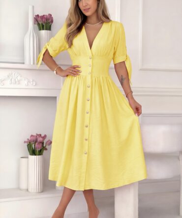 Φόρεμα midi με κουμπιά