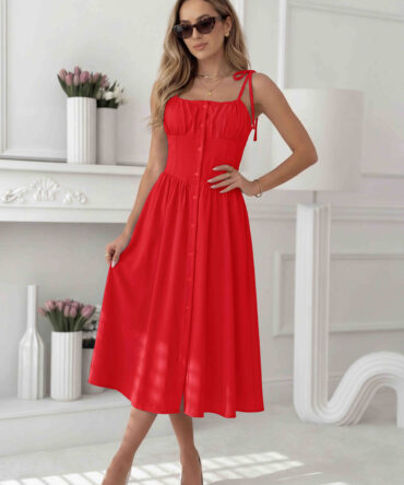 Φόρεμα midi με κουμπιά