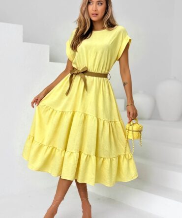 Φόρεμα midi με βολάν