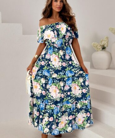 Φόρεμα maxi έξωμο floral